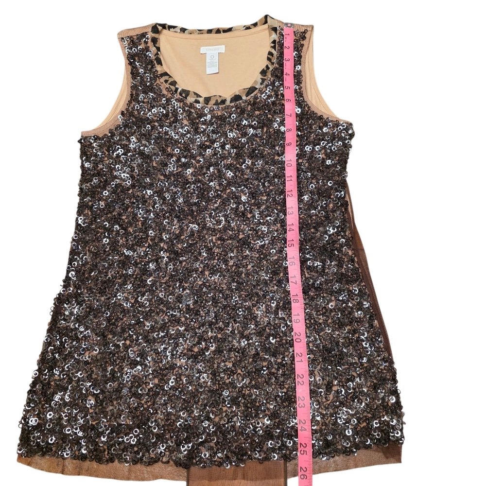 Chico's Leopard Print Neckline Sequin Sleeveless … - image 7